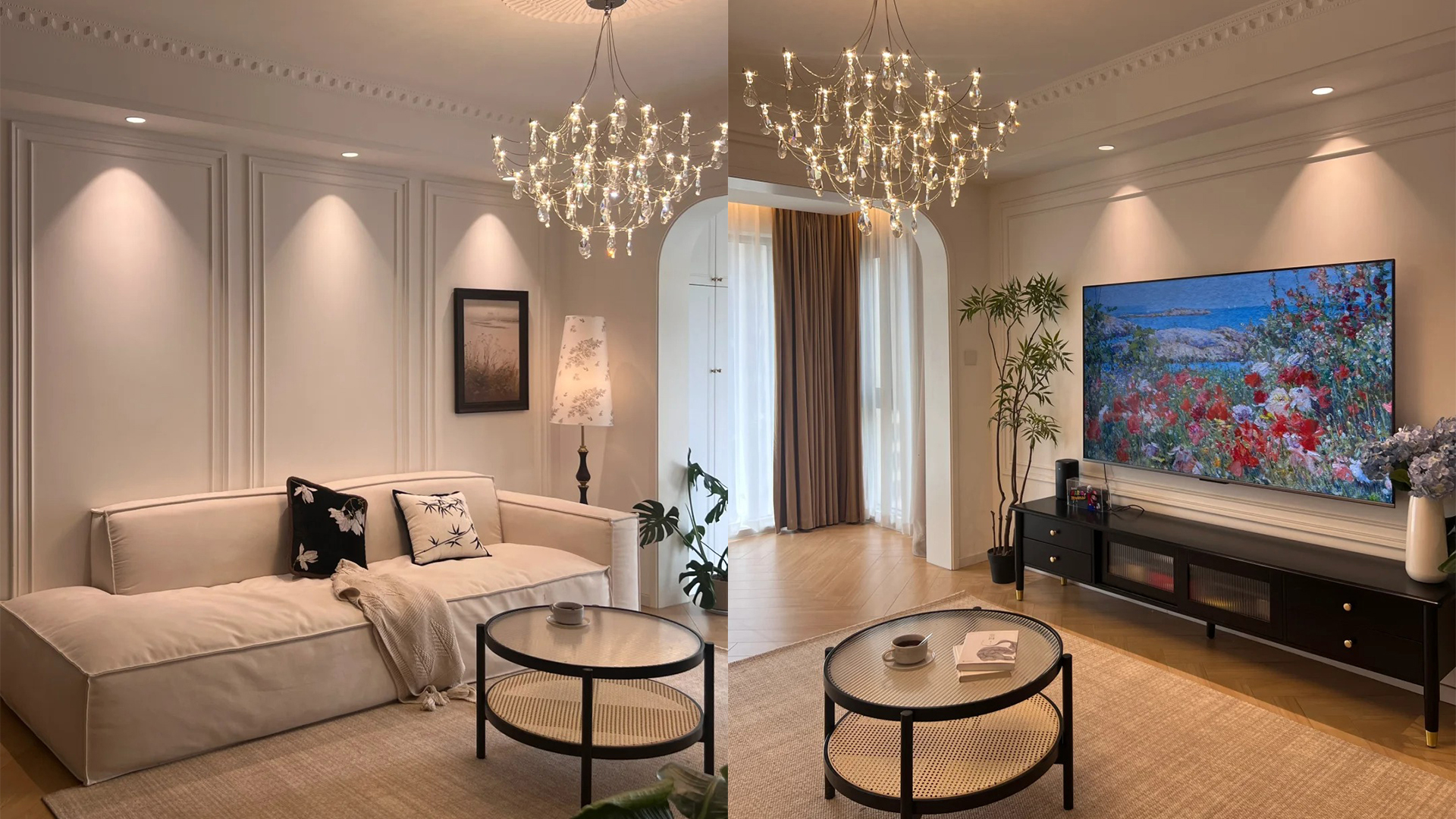 法式風(fēng)格：米白雅韻與拱門(mén)水晶的浪漫空間