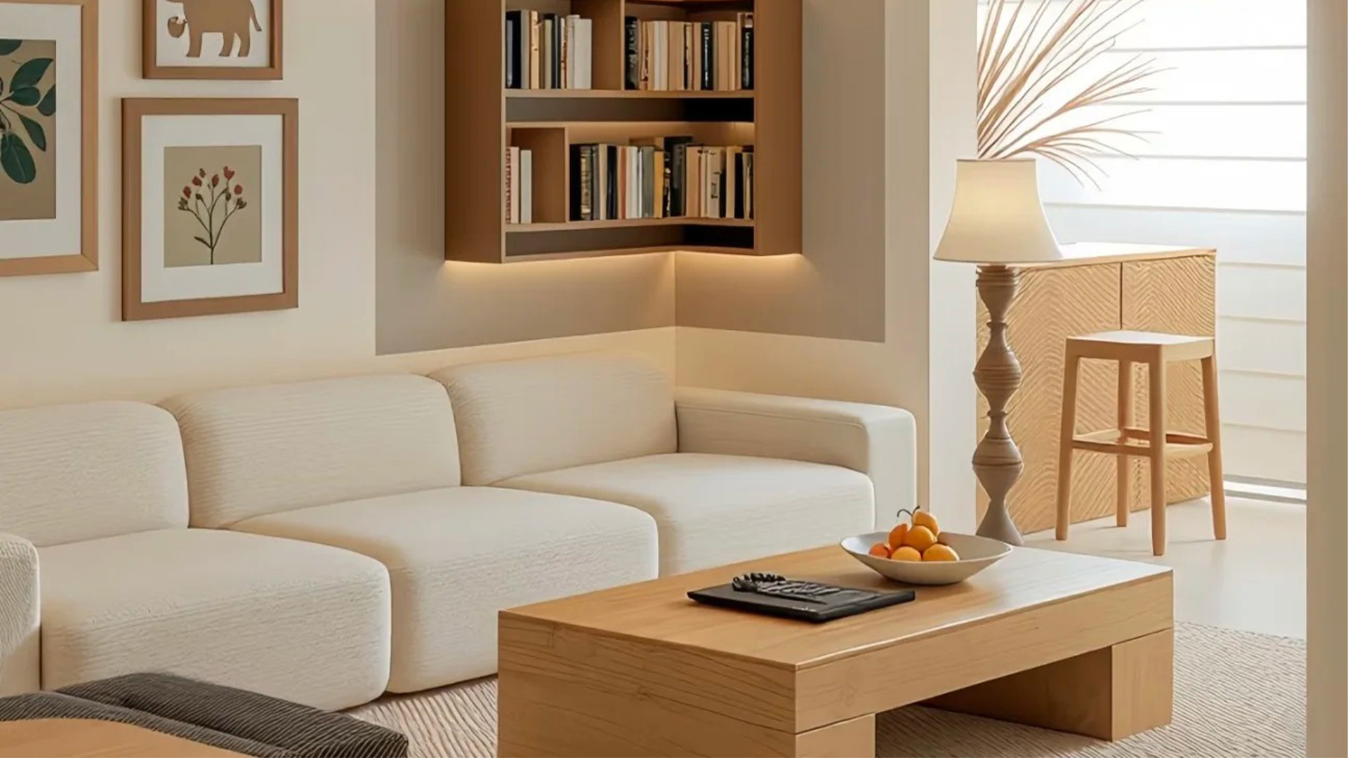 原木風(fēng)舒適沙發(fā)窩藏倦意，木質(zhì)香氣縈繞身心間